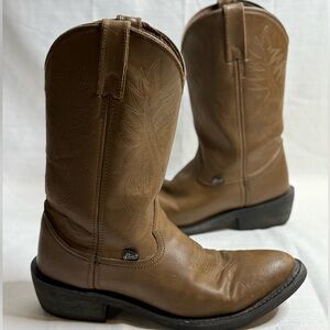 Justin Boots JB1100 Roper Western Cowboy Brown Leather Men’s Size 10.5D